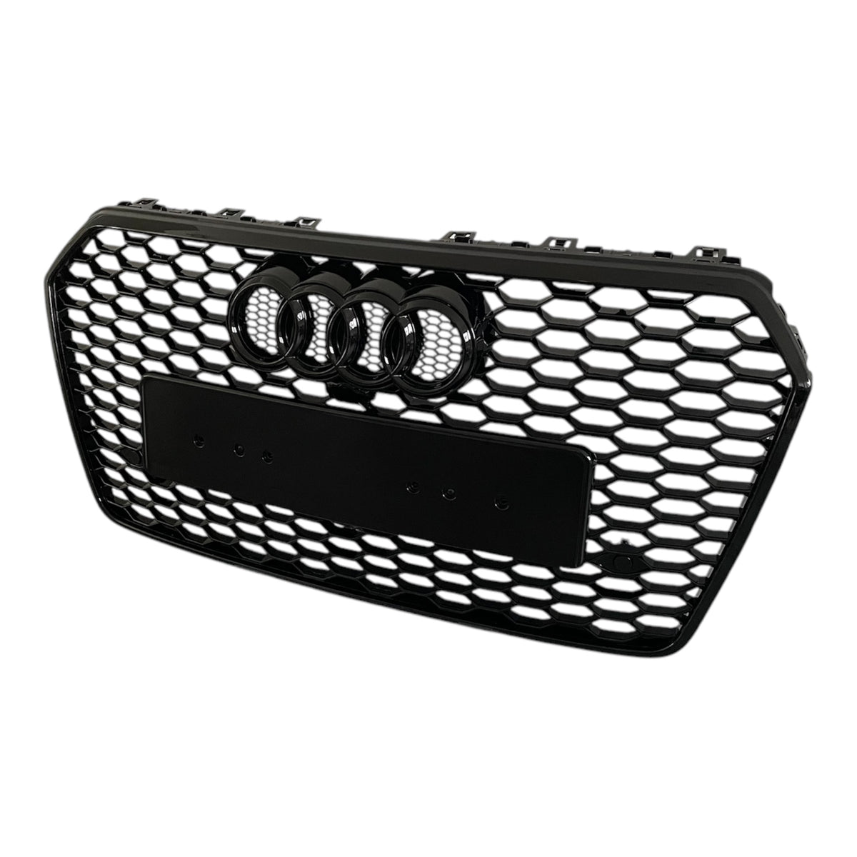 Grille Calandre Audi Q2 2016+ - Noir Brillant Nid D'abeille, ABS, Facile à Poser