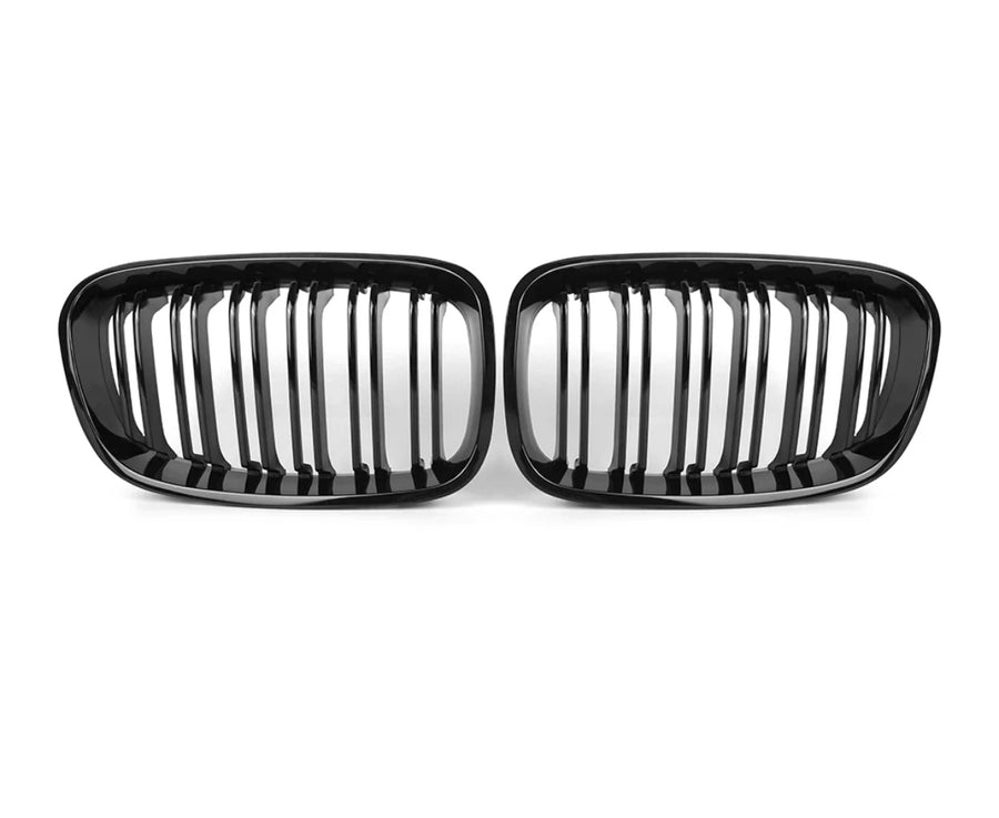 Grilles de calandres BMW série 1 F20 F21 pre-LCI noir brillant double lames