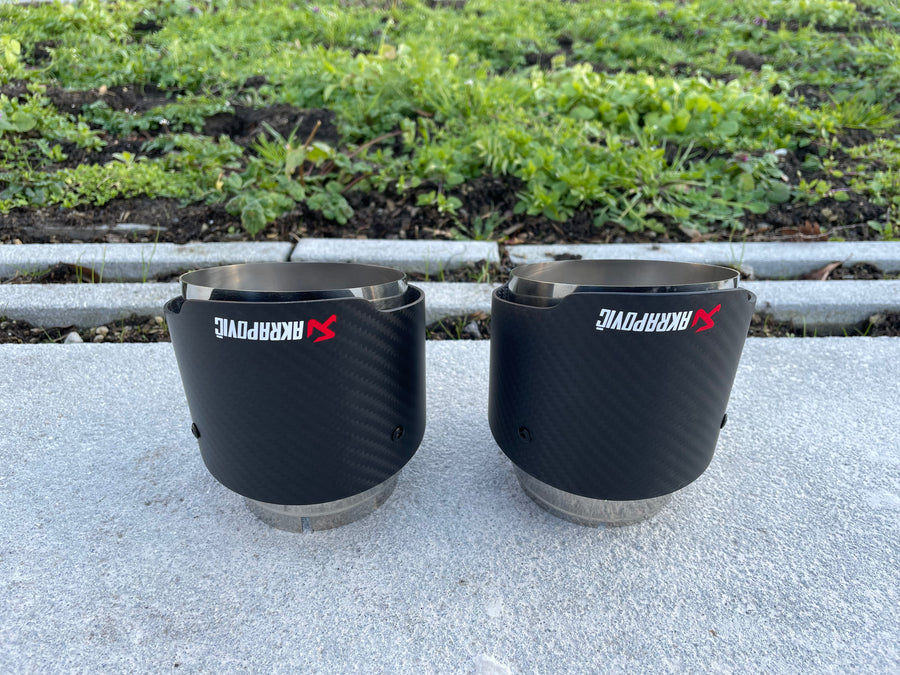Set 2x embouts échappement Akrapovic carbone mat Vw Golf 7 GTI