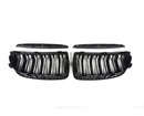 Grilles de calandres pour BMW série 3 E90 et E91 pre-LCI double lames noir brillant