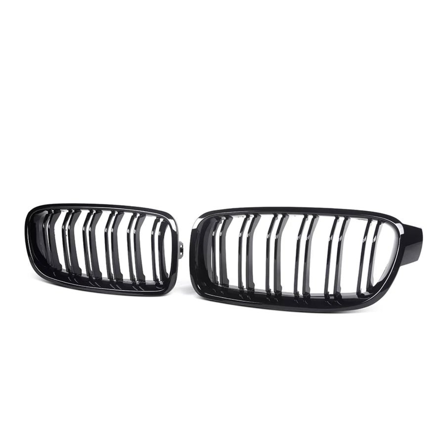 Grilles de calandres BMW série 3 F30 F31 simple ou double lames noir brillant