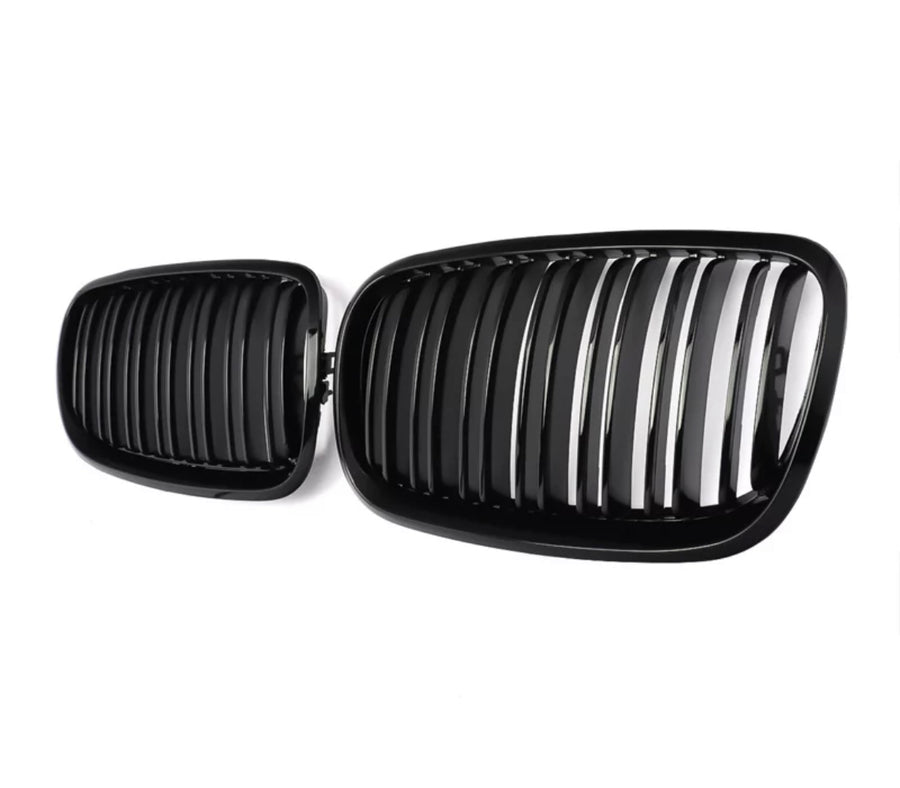 Grilles de calandres BMW X5 E70 et X6 E71 double lames noir brillant