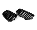 Grilles de calandres BMW série 1 F20 F21 pre-LCI noir brillant double lames
