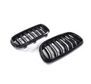 Grilles de calandres pour BMW X5 F15 X5M et X6 F16 X6M en noir brillant double lames