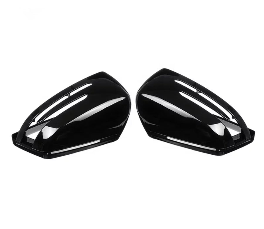Coques rétroviseurs Mercedes Classe A B C E S GLA CLA GLK GLE noir brillant