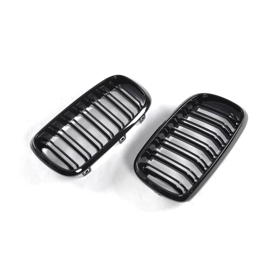 Grilles de calandres pour BMW X5 F15 X5M et X6 F16 X6M en noir brillant double lames